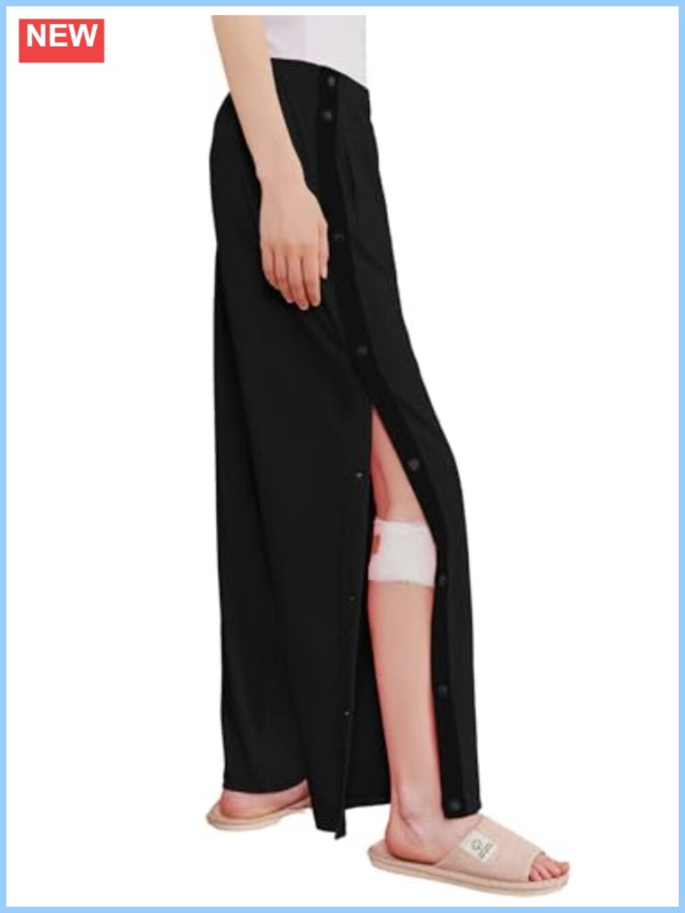 Tear Away Pants Women Side Snap Open Bottom Sweatpants Post Surgery Recovery